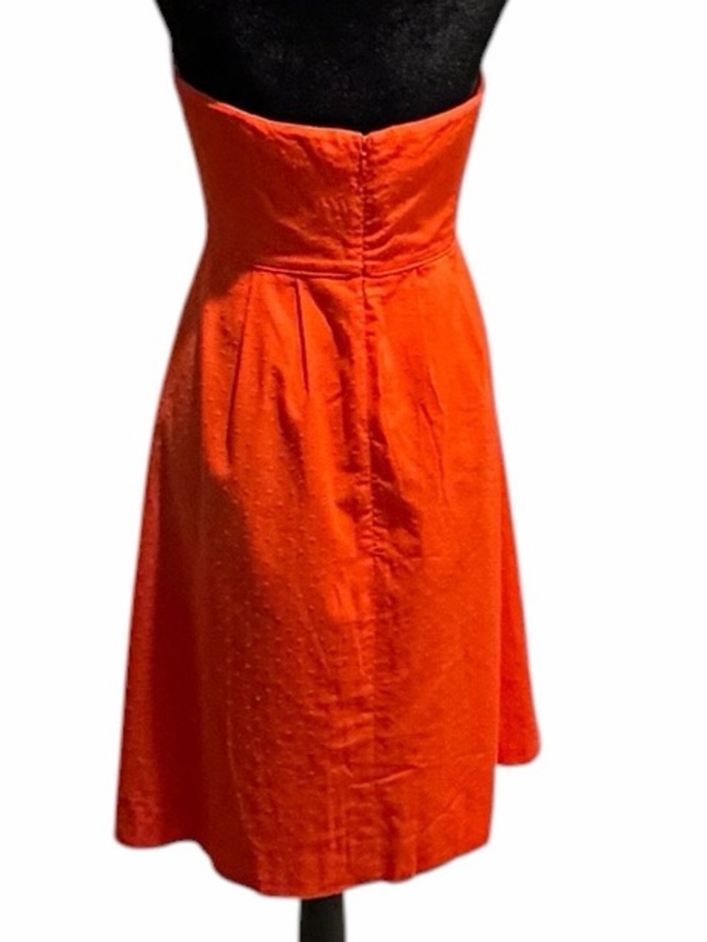 J.Crew Orange Swiss Dot Strapless Cotton Dress Size 2 - Picture 3 of 10